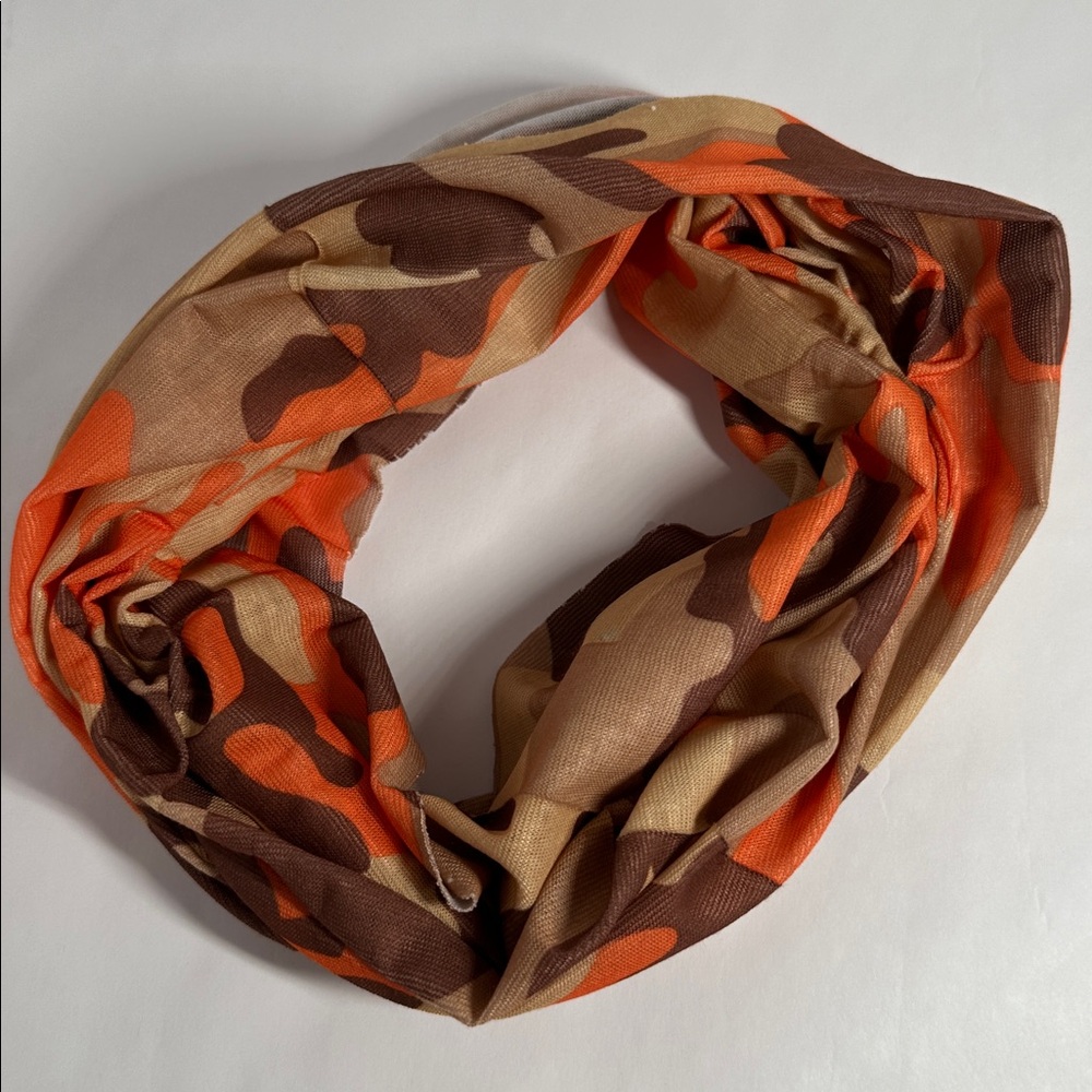 Wide Orange Camo Headband - #2056